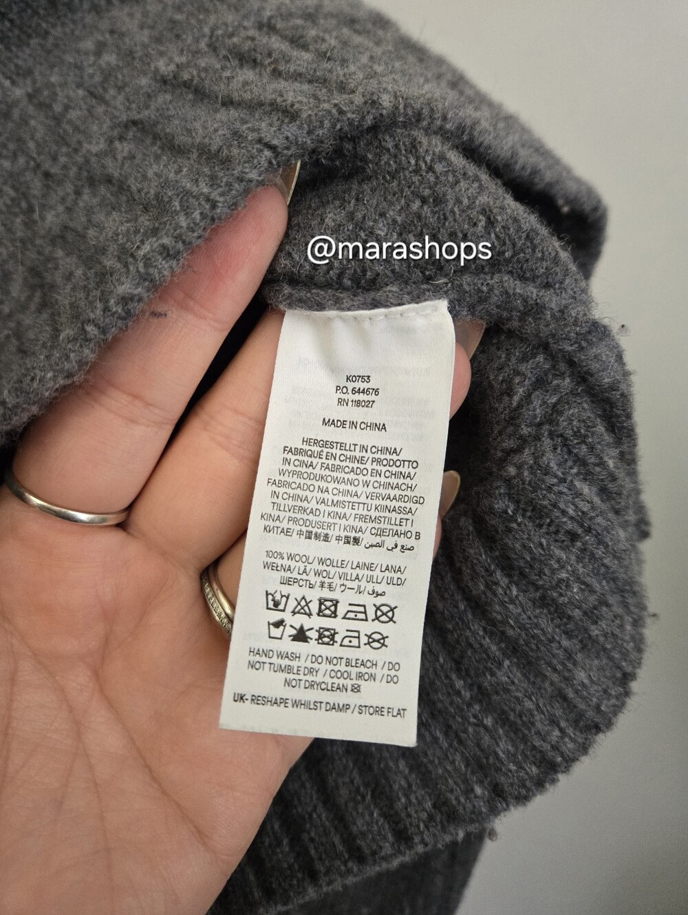 Boden Embellished Wool Sweater Dark Grey Melange - Picture 6 of 9